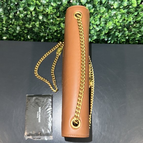 Saint Laurent Paris Kate tassel monogram medium brown leather chain shoulder bag - Picture 6 of 12